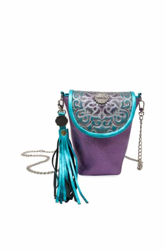 RAZABRA BUCKET BAG PURPLE METALIC Designer Bag Exchange